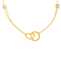 585er Gold Collierkette mit Kreis und He gallery