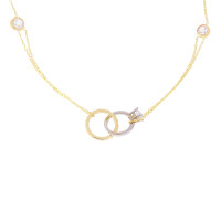 585er Gold Collierkette mit Kreis und Ri gallery