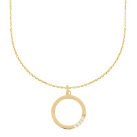 585er Gold Collierkette mit Kreisanh&aum gallery