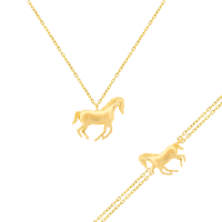 585er Gelbgold Set mit Collier und Armba gallery