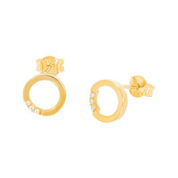 585er Gelbgold Ohrstecker Kreis mit Zirk gallery