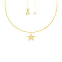 585er Gelbgold Collierkette mit Sternanh gallery