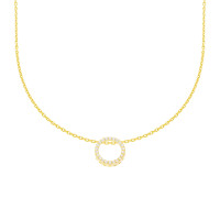 585er Gelbgold Collierkette mit Kreis An gallery