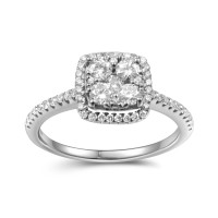 585er Weißgold Damenring mit Brill gallery