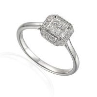 585er Weißgold Damenring mit Brill gallery