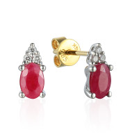 585er Gelbgold Ohrstecker Rubin 0,98ct.  gallery