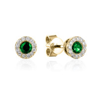 585er Gelbgold Ohrstecker Smaragd 0,23ct gallery