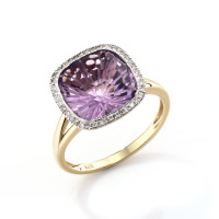 585er Gelbgold Damenring mit Amethyst 4, gallery