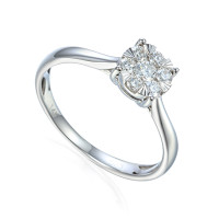 585er Weissgold Verlobungsring Solit&aum gallery