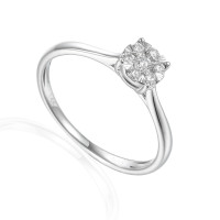 585er Weissgold Verlobungsring Solit&aum gallery