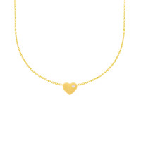 585er Gelbgold Collierkette mit Herz Anh gallery