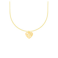 585er Gelbgold Collierkette mit Herz Anh gallery