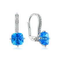 585er Weissgold Ohrringe Blautopas 3,59c gallery