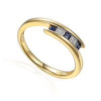 585er Gelbgold Damenring mit Saphir 0,18 gallery