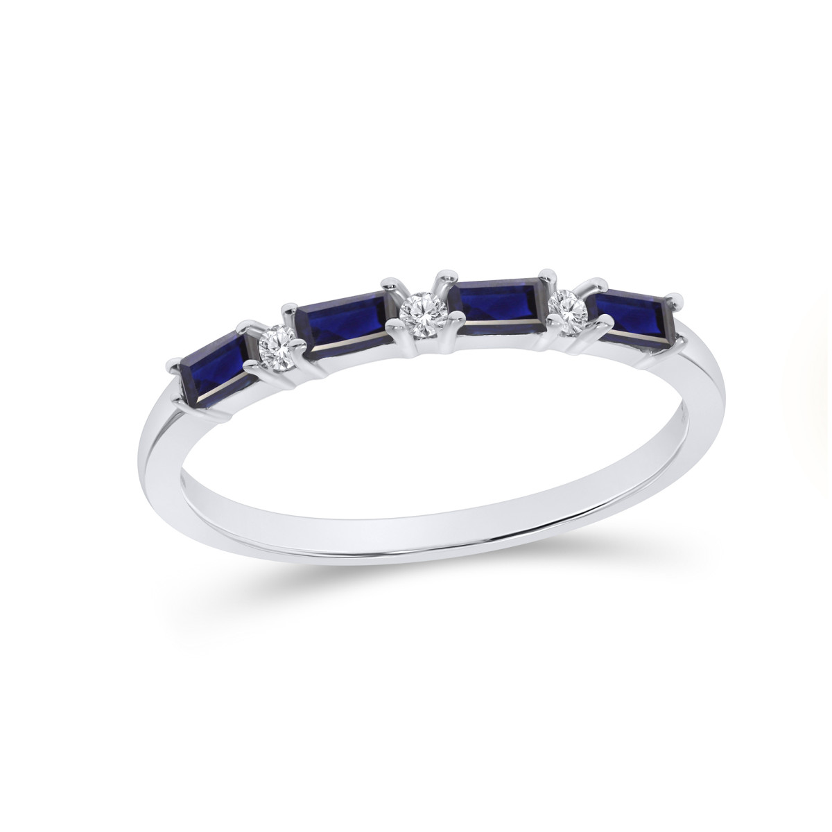 585er Weißgold Damenring mit Saphir 0,34ct. und...