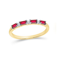 585er Gelbgold Damenring mit Rubin 0,32c gallery