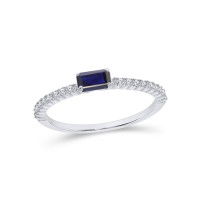 585er Weissgold Damenring mit Saphir 0,3 gallery