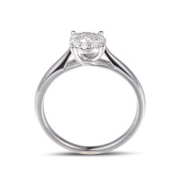 750er Weissgold Verlobungsring 4er Krappen ca. 0,36 ct Illus
