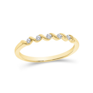 585er Gelbgold Memory Ring 5 Diamanten zus. ca. 0,10 ct....