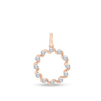 585er Rotgold Anh&auml;nger 12 Diamanten ca. 0,12 ct....