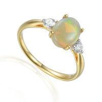 585er Gelbgold Damenring mit Opal 1,10ct gallery