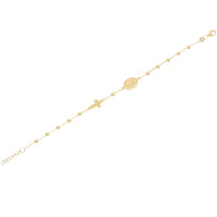 585er Gelbgold Armband Kugeln Rosenkranz Kreuz Mutter Maria 