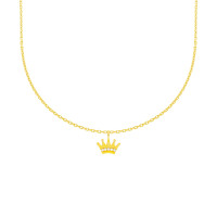 585er Gelbgold Collierkette mit Krone Anh&auml;nger...