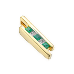 585er Gelbgold Anhänger mit Smaragd 0,16ct. und...