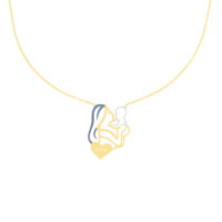 585er Gelbgold Collierkette Mutter Kind / Baby...