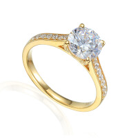 585er Gelbgold Damenring Solitai gallery 6_2nd