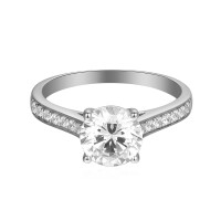 585er Weissgold Damenring Solitair mit Zirkonia Gr. 54 4