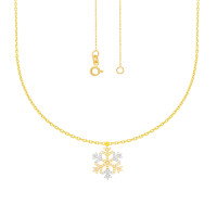 585er Gelbgold Collierkette mit Schneeflocke Anhänger Z