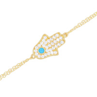 585er Gelbgold Armband mit Hamsa Fatimas gallery