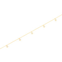 585er Gold Halskette mit 5 Zirkonia Stei gallery