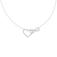 585er Weissgold Kette mit Herz und Infin gallery