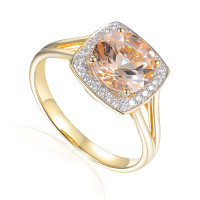 585er Gelbgold Damenring mit Morganit 1, gallery