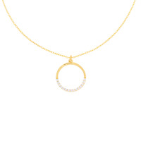 585er Gold Collierkette mit Kreisanh&aum gallery