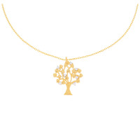 585er Gelbgold Collierkette mit Lebensba gallery