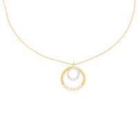 585er Gold Collierkette mit Kreisanh&aum gallery