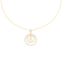 585er Gold Collierkette mit Kreisanh&aum gallery