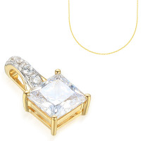 585er Gelbgold Anhänger mit Zirkoni gallery