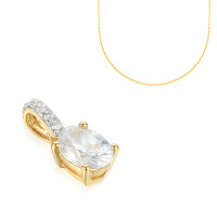 585er Gelbgold Anhänger mit Zirkoni gallery