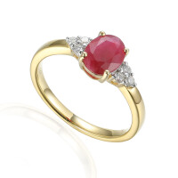 585er Gold Damenring mit Rubin 1,23ct. u gallery