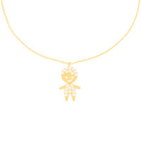 585er Gelbgold Collierkette mit Kind Anh gallery