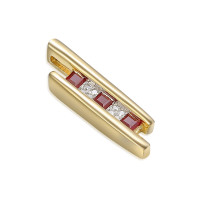 585er Gelbgold Set mit Collier Ring und Ohrstecker Rubin und