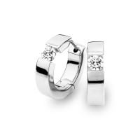 585er Weissgold Diamanten Creolen Spannf gallery