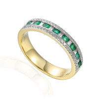 585er Gelbgold Damenring mit Smaragd 0,2 gallery