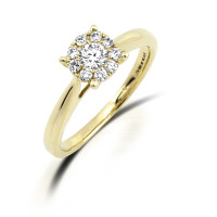 750er Gelbgold Verlobungsring 4er Krappe gallery