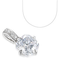 585er Weissgold Anhänger mit Zirkon gallery