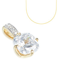 585er Gelbgold Anhänger mit Zirkoni gallery